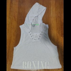 Knit Tank Top with Hoodie